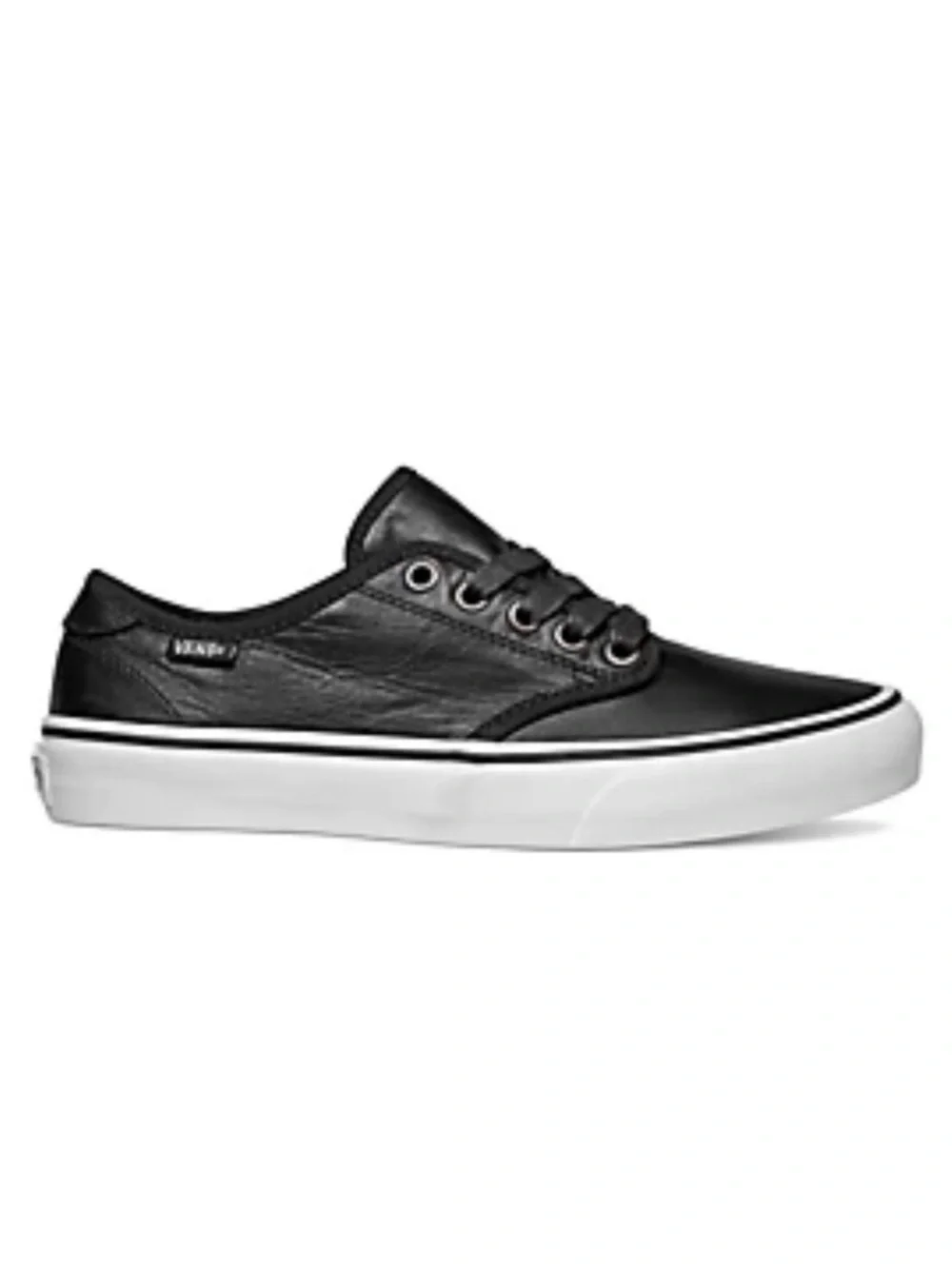 Vans Ortholite Black Leather Low-Top with White Sole-Worn Only Once-Size 8
